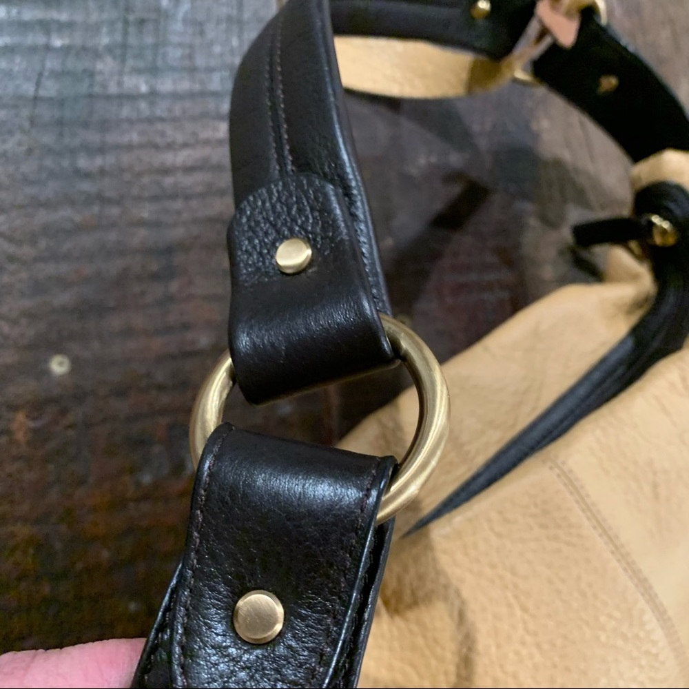 Brown and tan Large Leather Hobo Bag Excellent “ Gently” Used - Picture 7 of 7